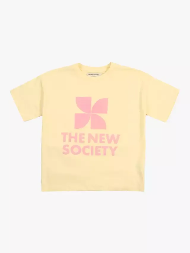 Детская футболка с логотипом, нежно-лимонный цвет The New Society