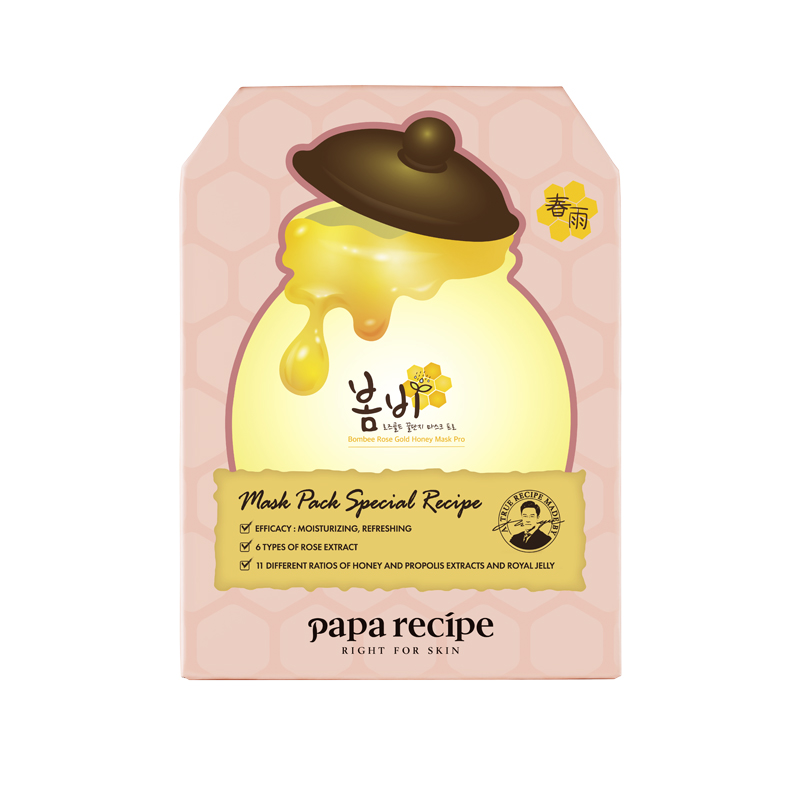 

Papa Recipe 3 розовая маска для лица Spring Rain успокаивающая, увлажняющая, питающая и контролирующая жирность 6 шт/упаковка