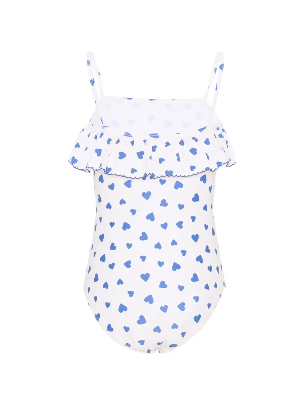 Купальник с оборками в форме сердца Petit Bateau, белый — фото 2