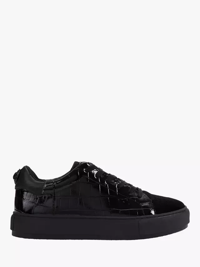 Кроссовки Laney Croc из лакированной кожи, черные Kurt Geiger London