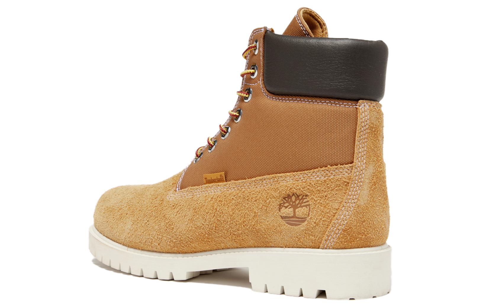 Мужские ботинки Timberland комбинированные с ворсистой замшей, коричневый — фото 3