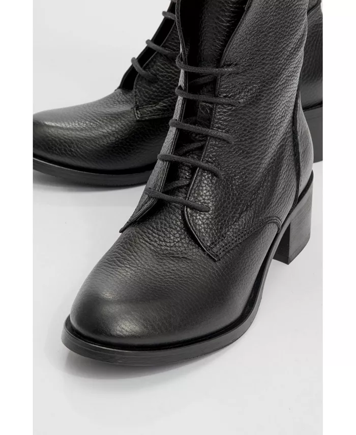 Кожаные ботинки Lana на блочном каблуке (женские) Forever & Always Shoes, черный — фото 3