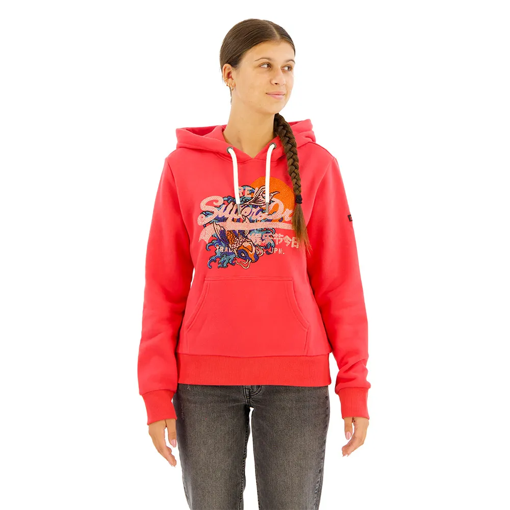 

Худи Superdry Tokyo Vl Graphic, красный