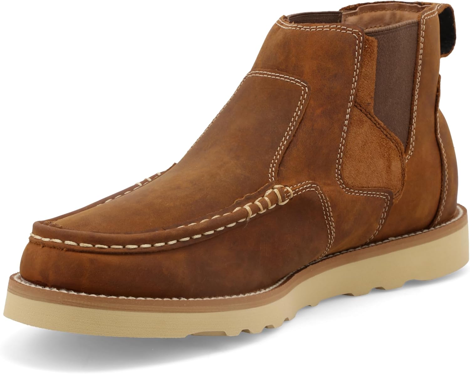 

Twisted X мужские ботинки с клиньевой подошвой Chelsea 4 с мок-носком, Oiled Saddle