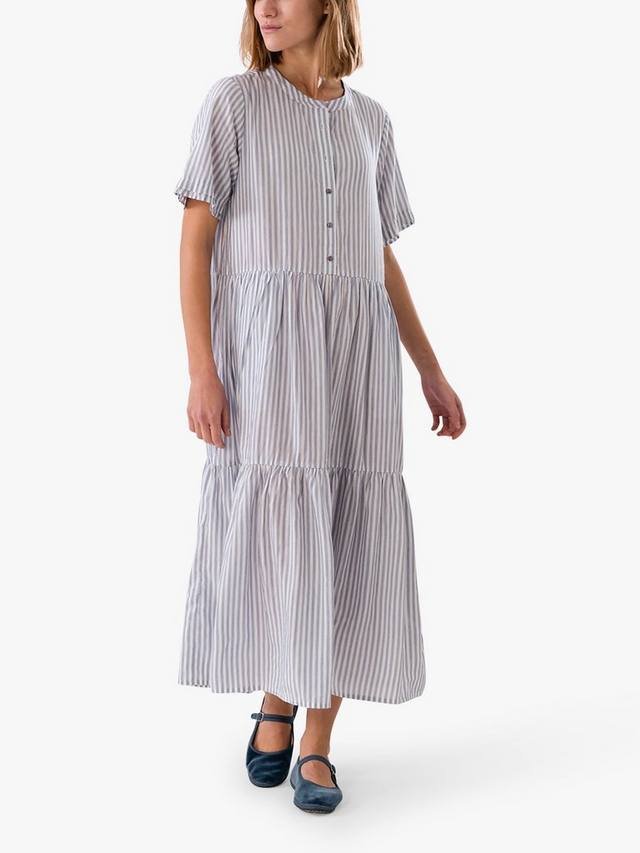 

Шикарное полосатое макси-платье Lollys Laundry, цвет White/Blue