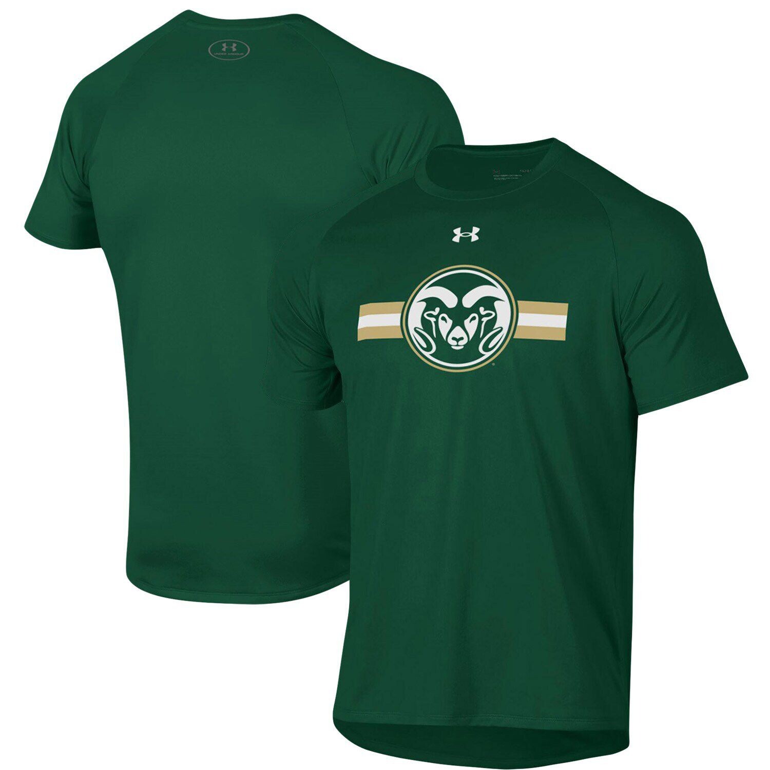 

Мужская зеленая футболка реглан в полоску с логотипом Colorado State Rams Under Armour, Зеленый, Мужская зеленая футболка реглан в полоску с логотипом Colorado State Rams Under Armour