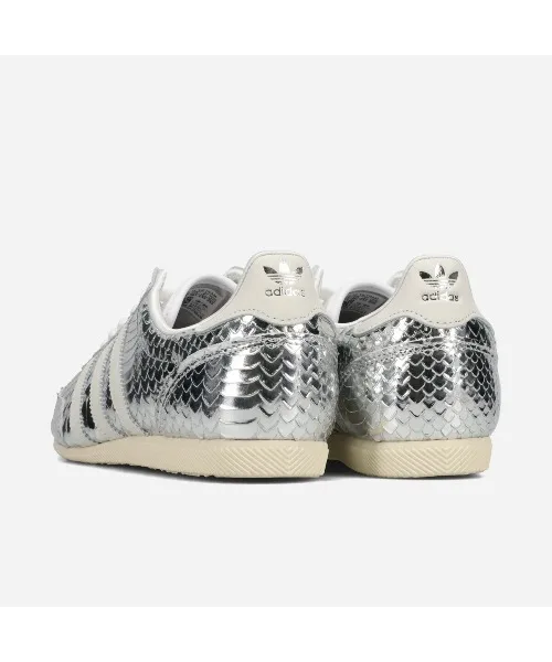 Унисекс кожаные кроссовки с двойной строчкой adidas Originals JAPAN серебристые — фото 3