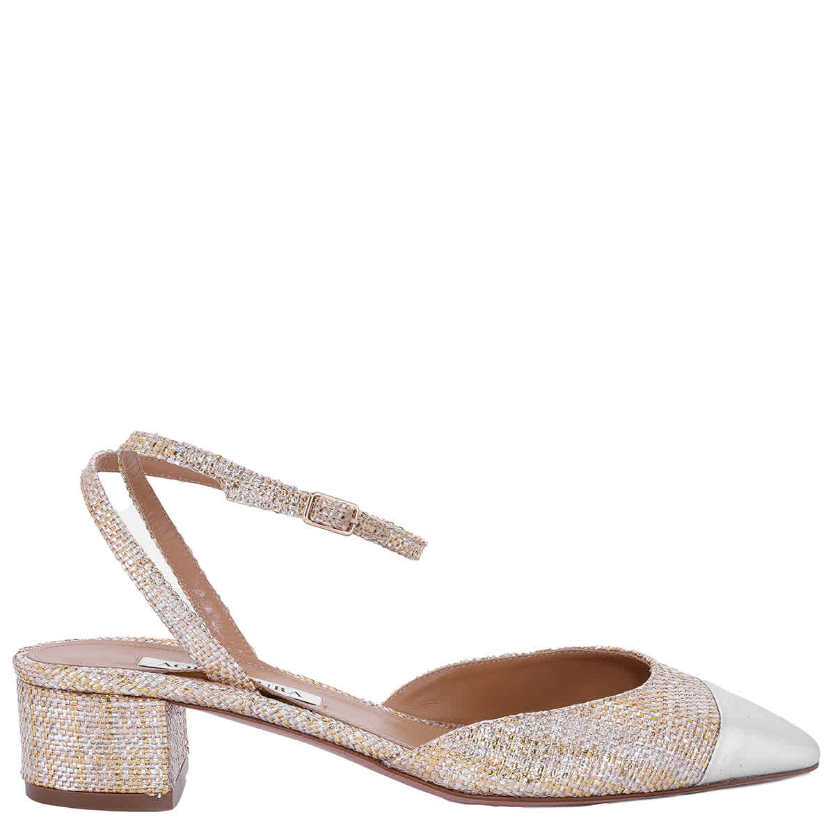 Туфли Aquazzura French Flirt Intreccio, золотой/серебряный