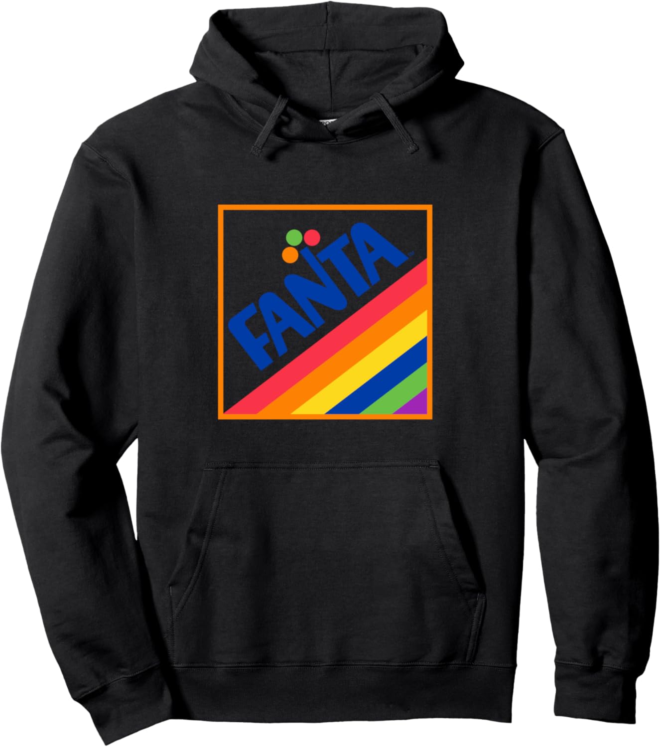 

Худи Fanta в стиле ретро 1970-х годов с радужным логотипом, черный