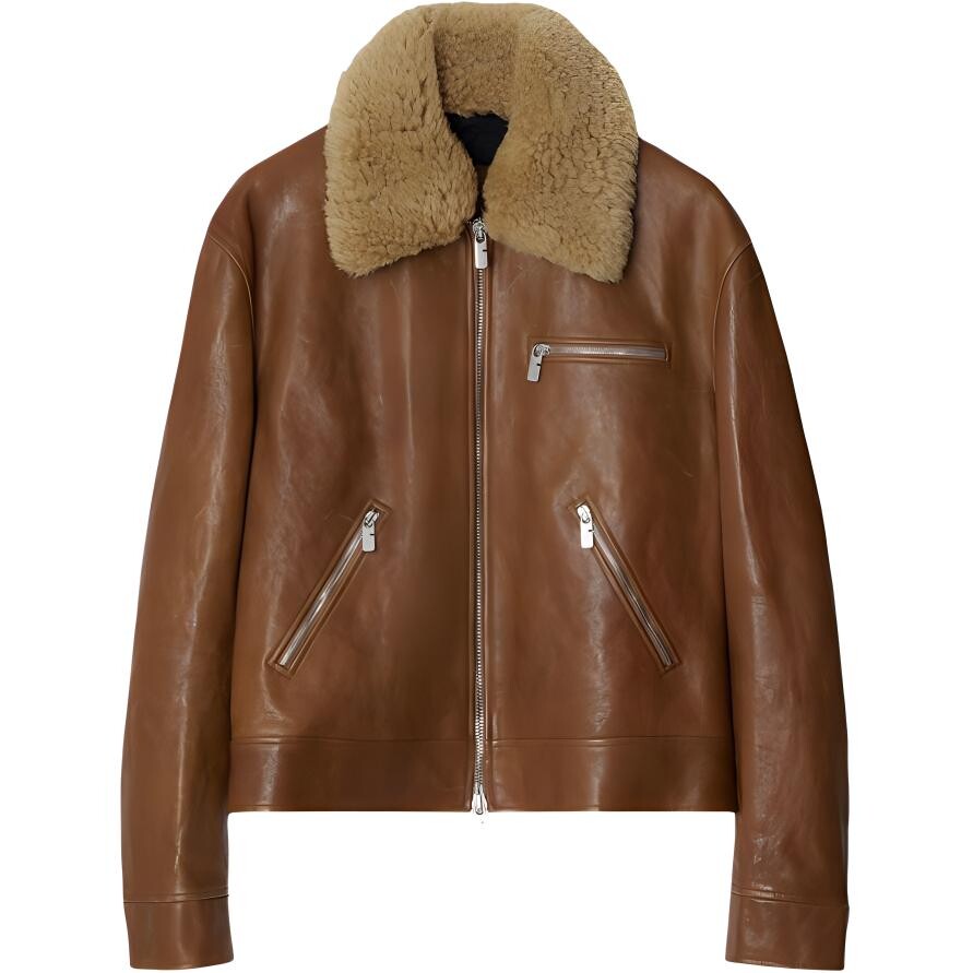 

Кожаная куртка мужская коричневый Burberry
