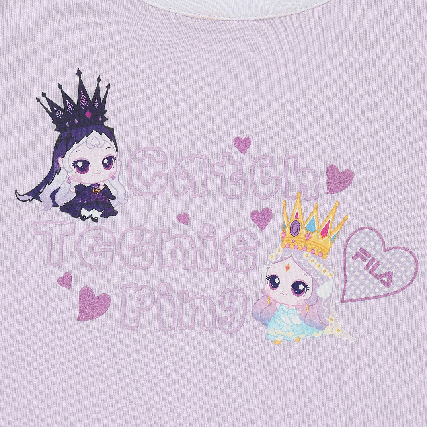 Детский комплект из сирсакера с принтом Princess Catch Teenieping, фиолетовый, от Fila Kids — фото 4