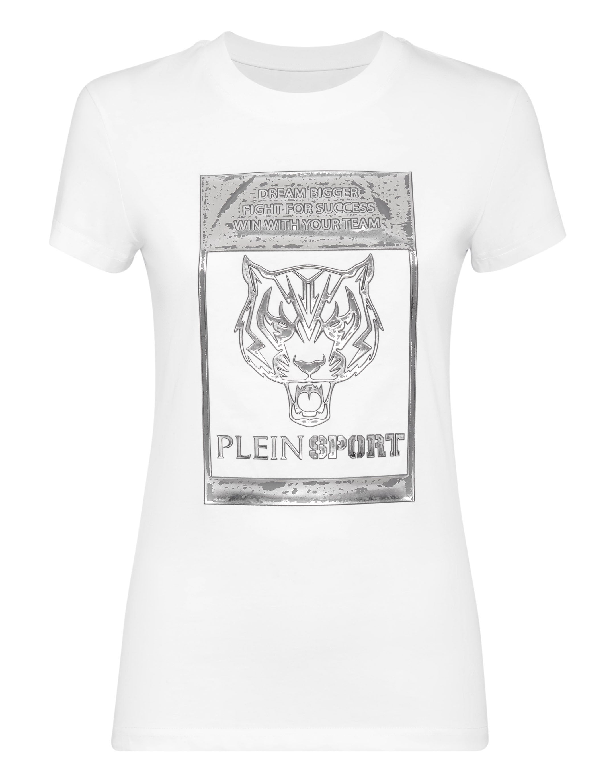 

Футболка с круглым вырезом SS Sexy Pure Fit Tiger PLEIN SPORT, белый