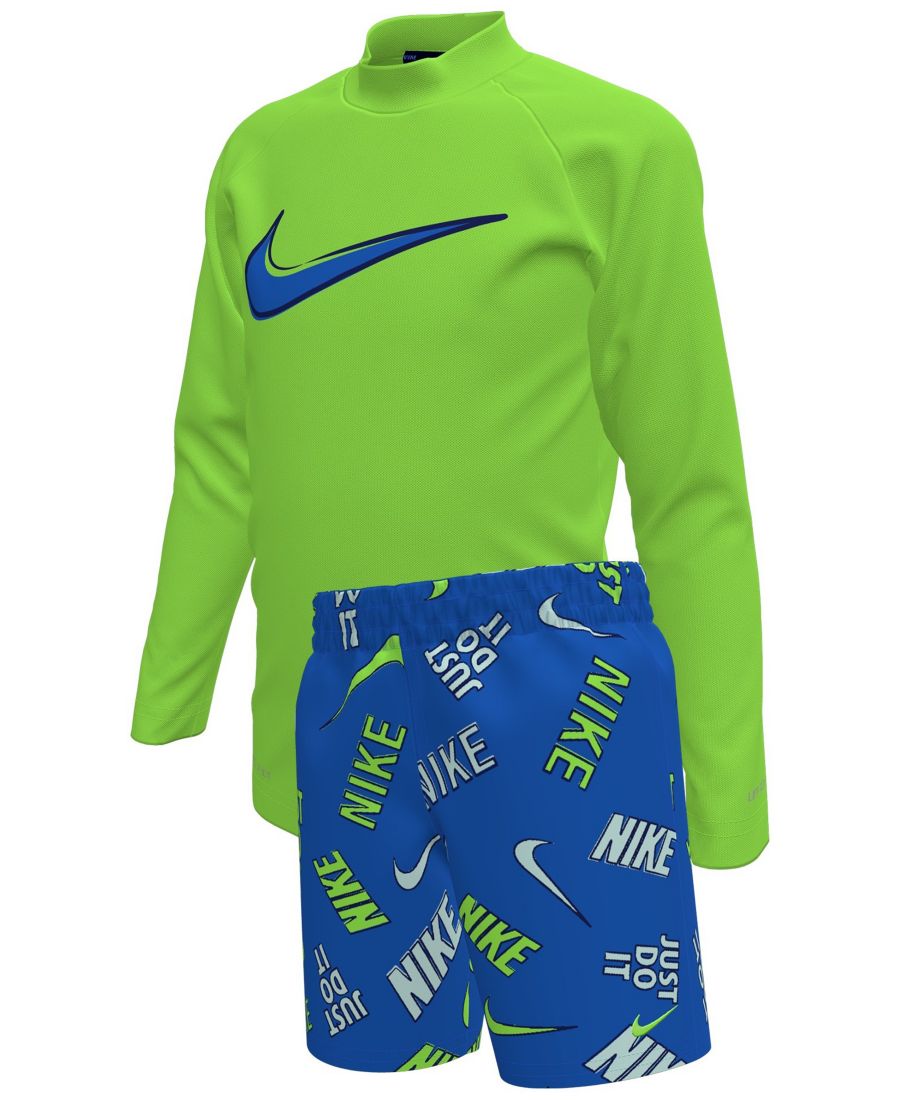 

Комплект из футболки и шорт Outline Rash Guard для мальчиков 4-7 лет Nike, Green/Blue