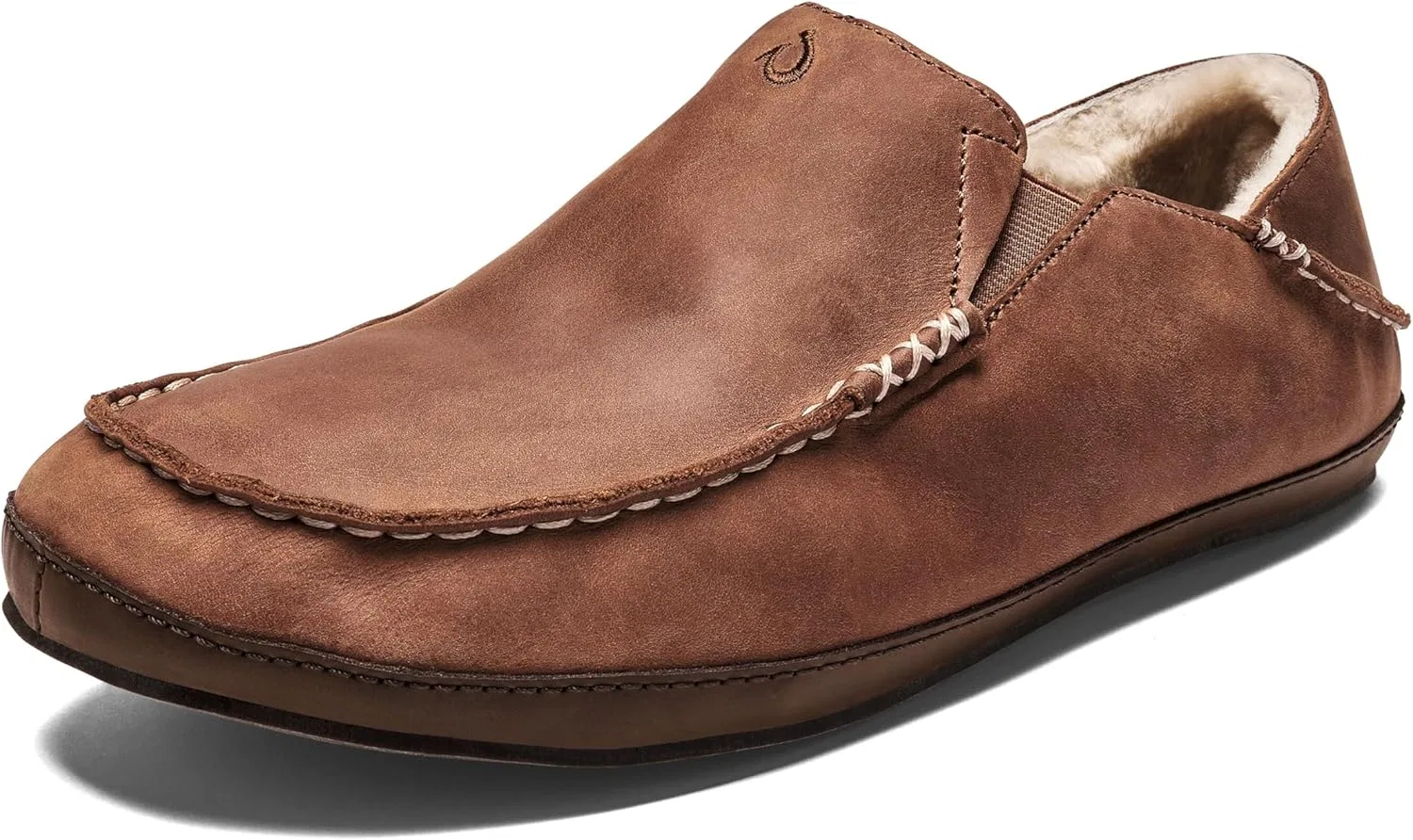 Мужские тапочки OLUKAI Moloā, Toffee Dark Wood