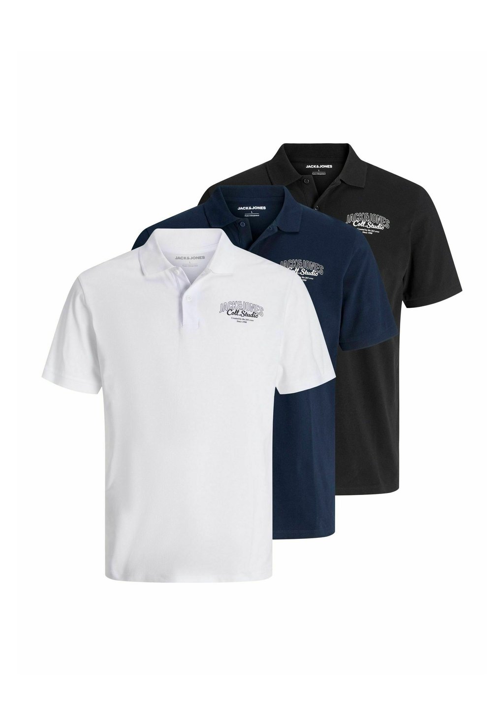 

Рубашка поло 3ER-PACK Jack & Jones, черный