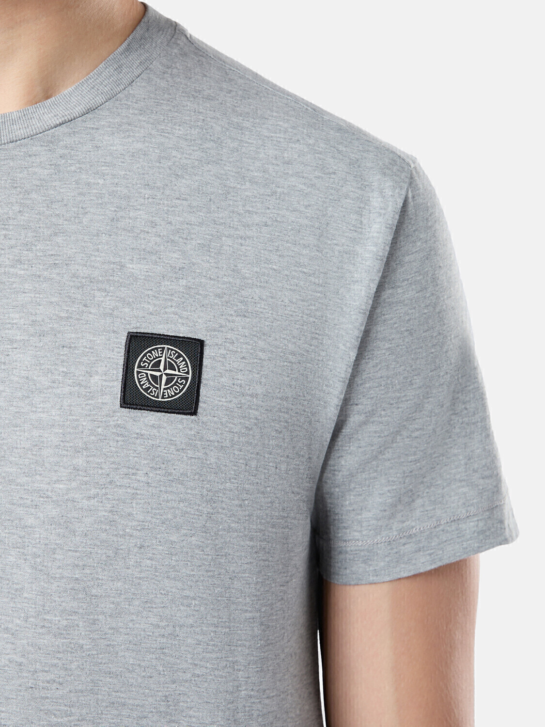 Футболка облегающего кроя с короткими рукавами и нашивкой Компас Stone Island 2100027 60/2 COTTON JERSEY, Dust Grey Melange — фото 3