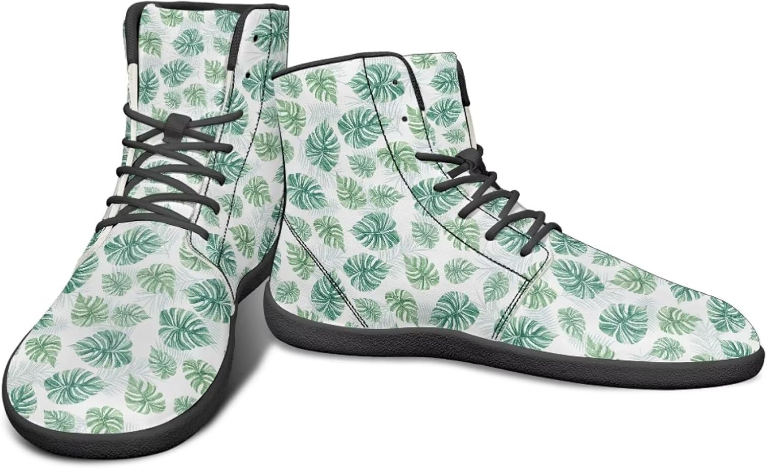 

Кроссовки с высокой верхней частью и цветочным дизайном для мужчин- босоножки с широкой носочной частью, для кросс-тренинга и бега с резиновой подошвой Watdotory, Palm Leaves Pattern