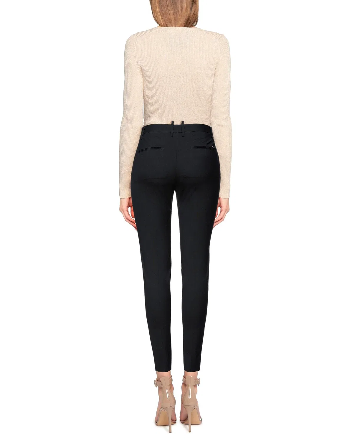Брюки skinny из шерсти DSQUARED2 черные — фото 3