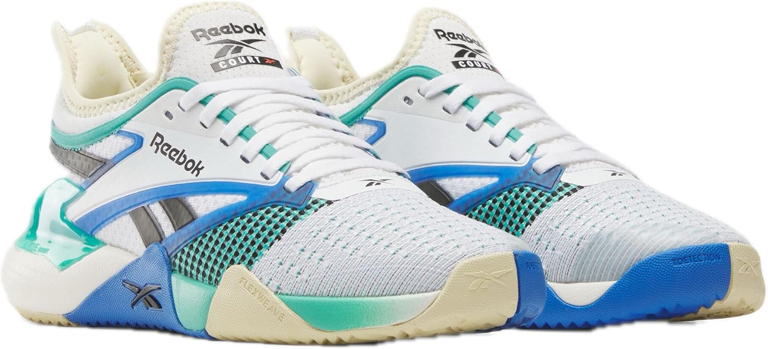 Мужские спортивные кроссовки Reebok Nano Court для пикубола, белый/зеленый — фото 2