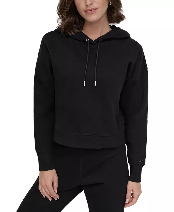 

Женская толстовка с капюшоном и вышитым логотипом DKNY, черный