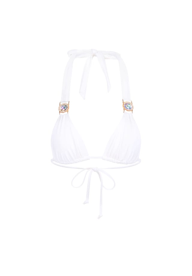 

Верх бикини amour с отделкой из сверкающих камней Moda Minx, белый