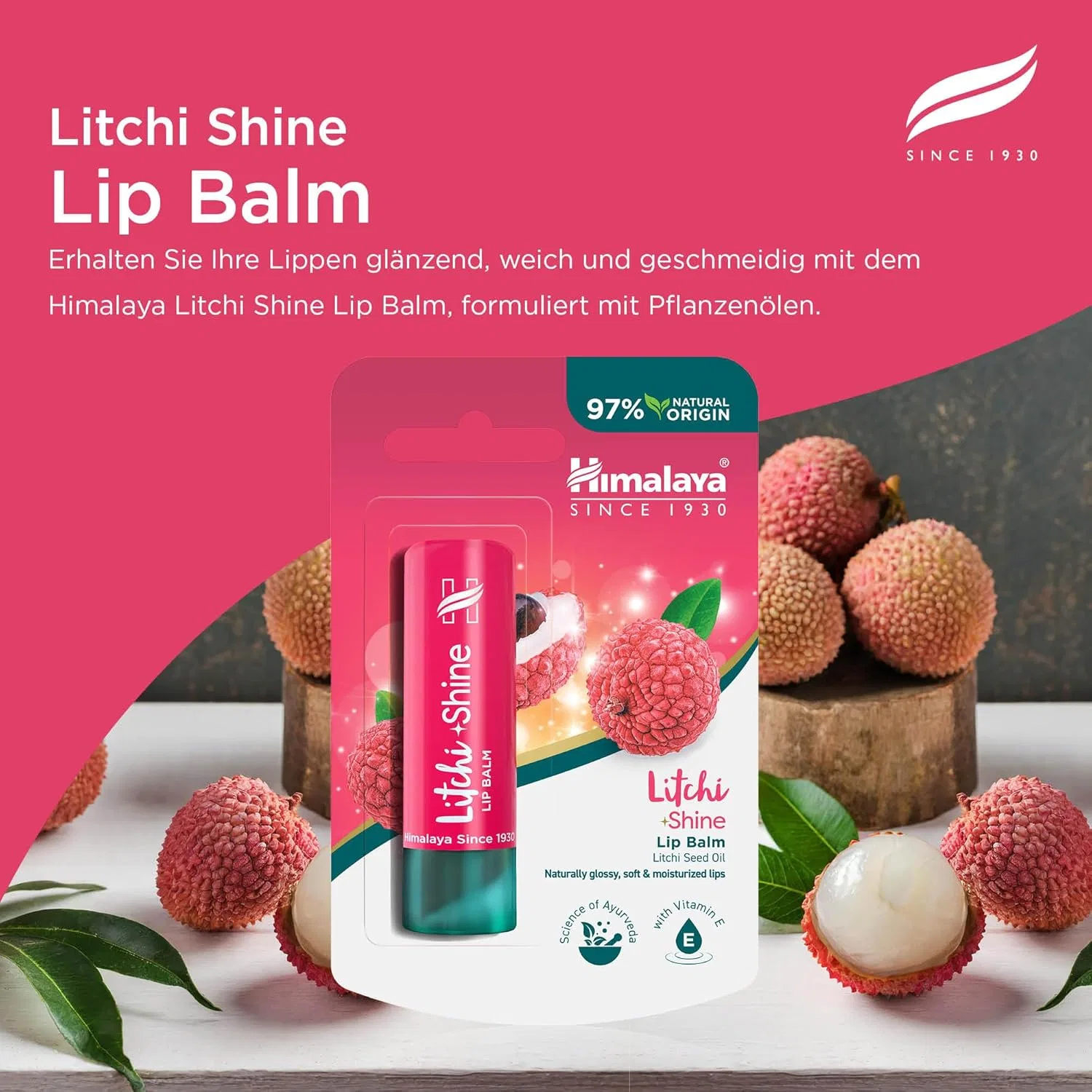 Бальзам для губ Himalaya Litchi Shine, 4.5 г Himalaya — фото 4