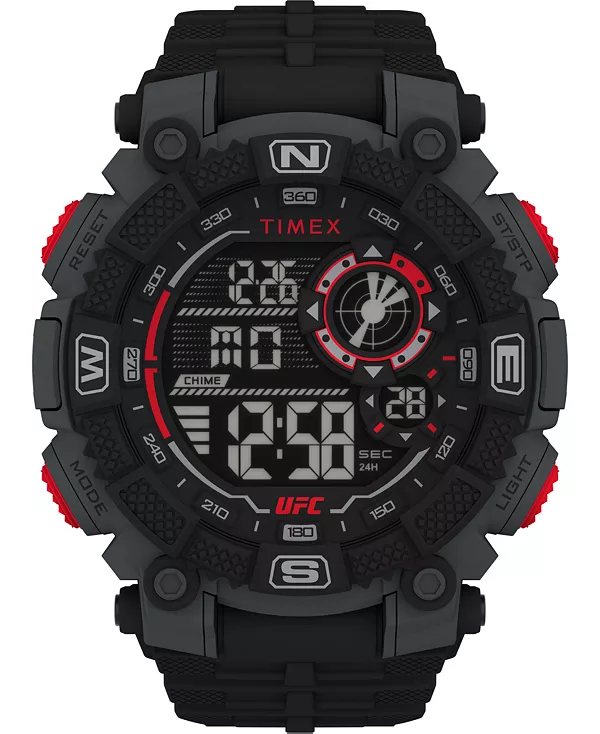 

Мужские кварцевые часы UFC Redemption из черной смолы, 50 мм Timex, black