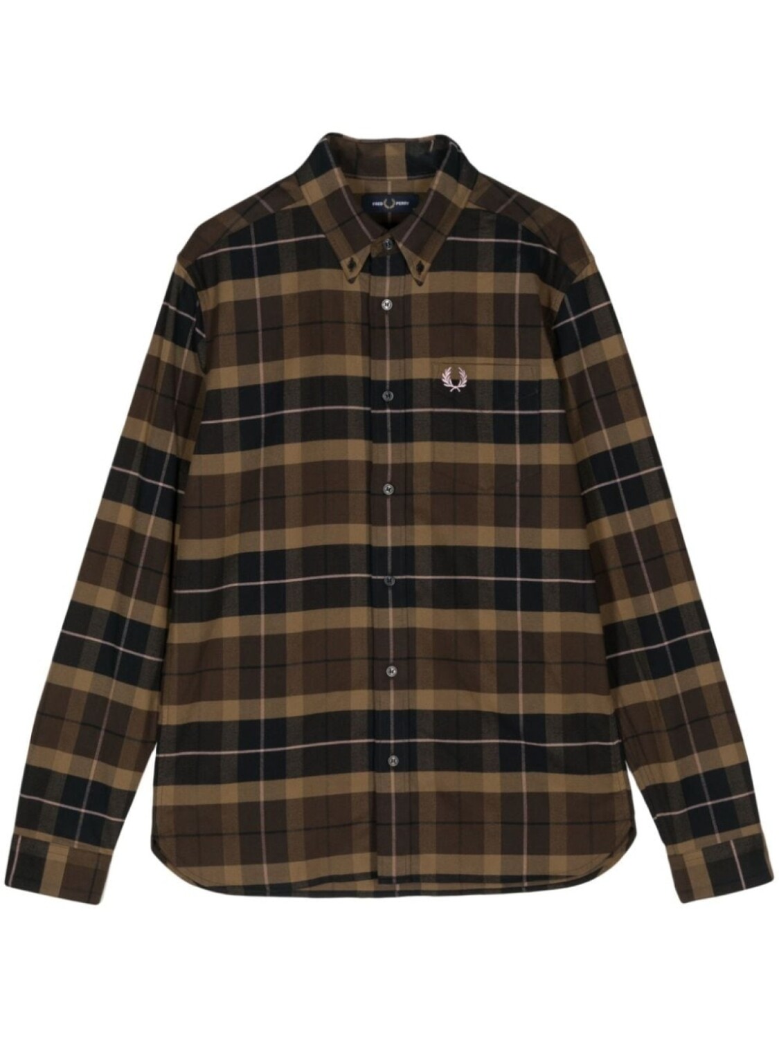 

Рубашка в клетку с вышитым логотипом Fred Perry, коричневый