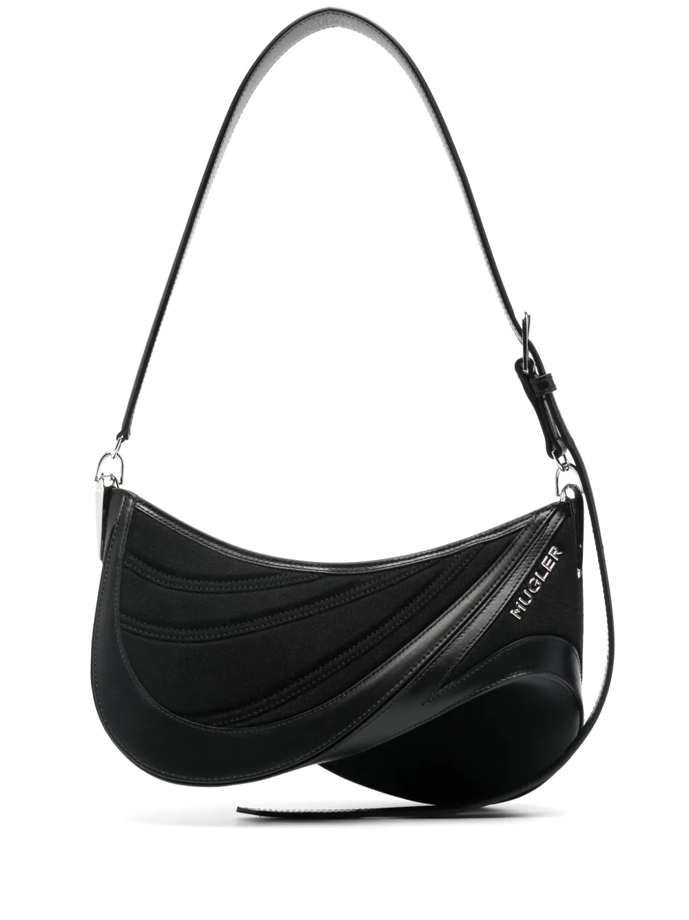 

Сумка через плечо с рельефной спиралью Curve 01 Mugler, черный