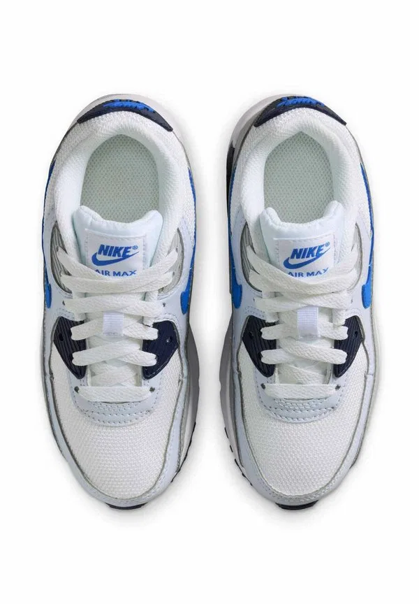 Детские кроссовки nike sportswear air max 90 Nike Sportswear, White Midnight Navy Football Grey Blue Crystal — фото 3