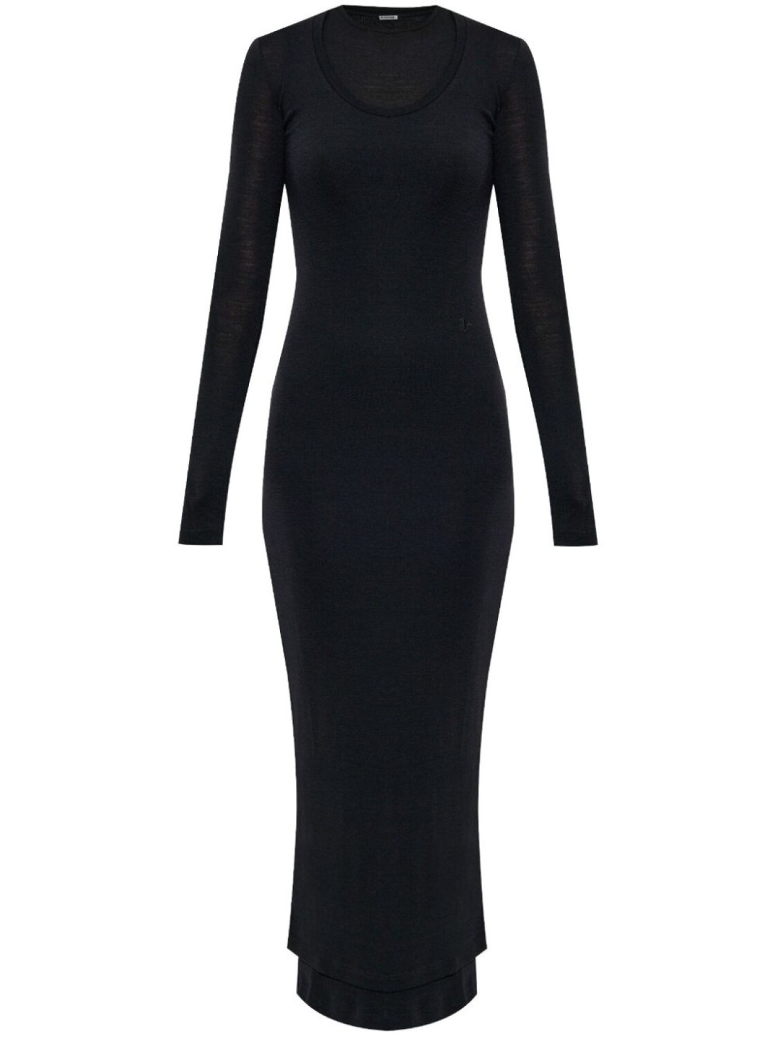 

Многослойное шерстяное платье Jil Sander, черный