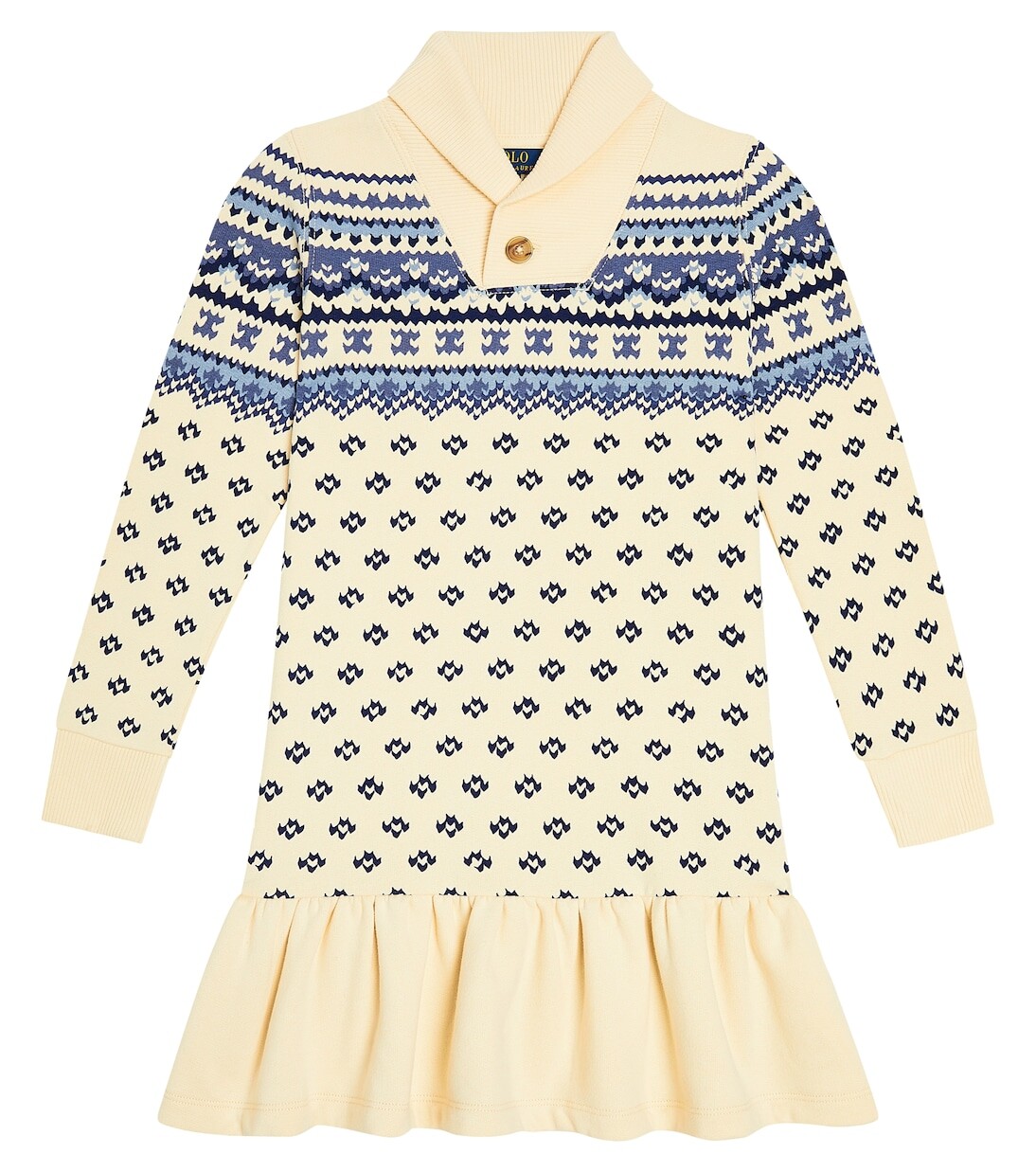 

Платье из смесового хлопка с жаккардовым узором Polo Ralph Lauren Kids, белый