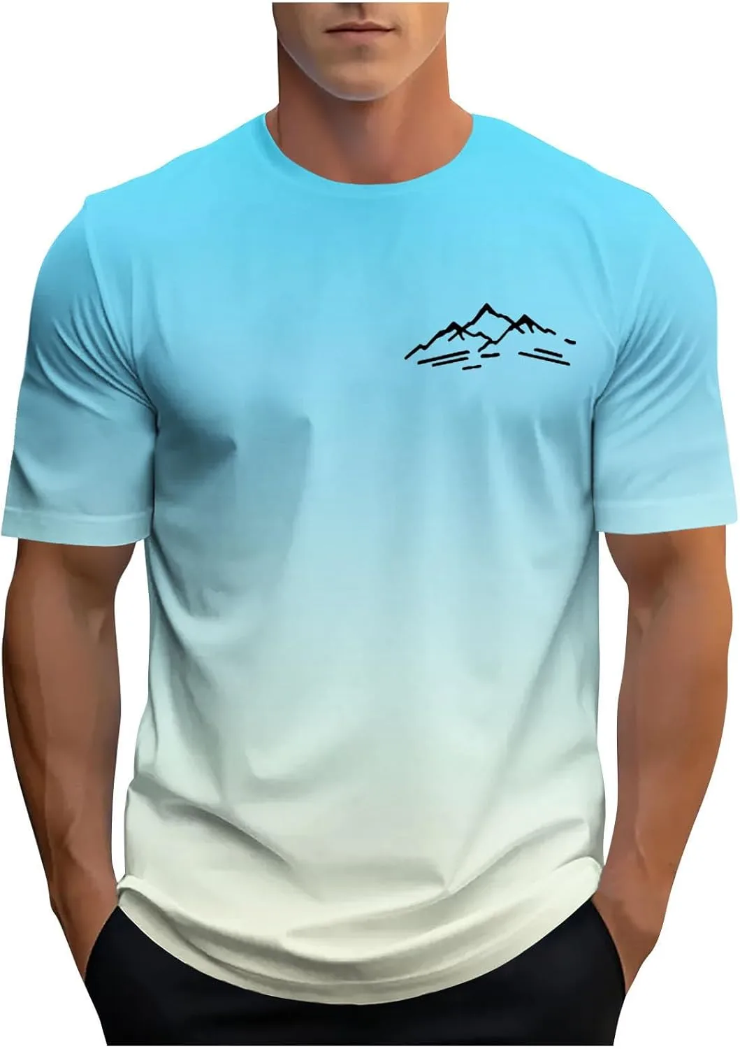 

Футболка мужская с коротким рукавом и градиентным принтом Sdeycui