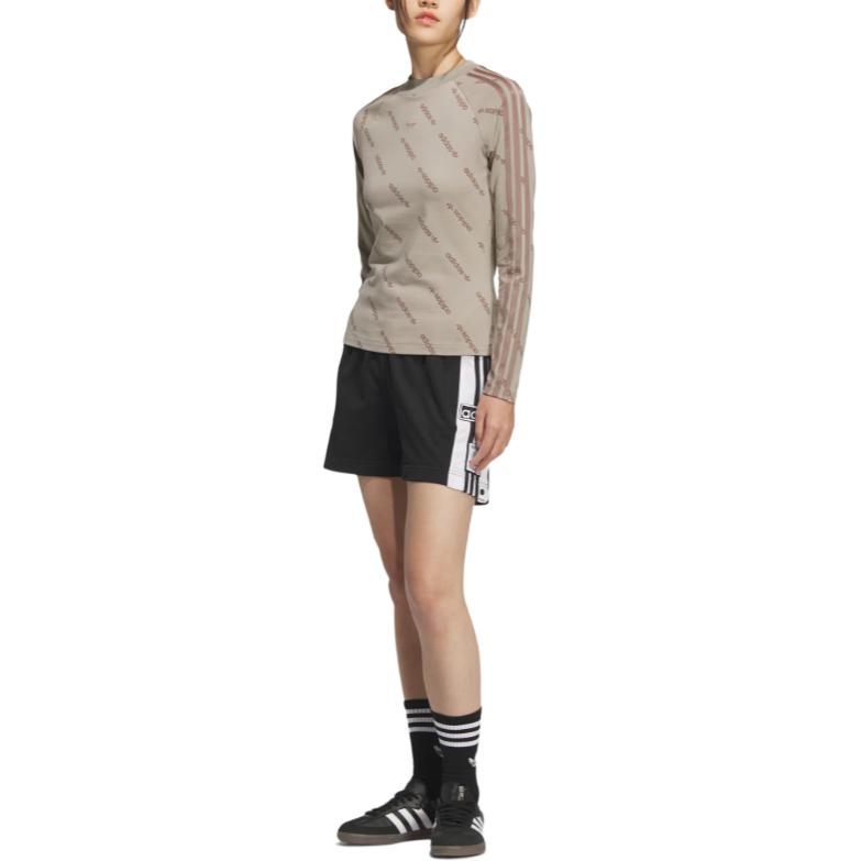 Футболка с рукавом реглан женская Adidas Originals, коричневый — фото 4