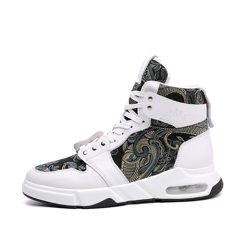 

Повседневные кроссовки с амортизацией, дышащие, увеличивающие рост, утепленные мужские белые Babinda на флисовой подкладке