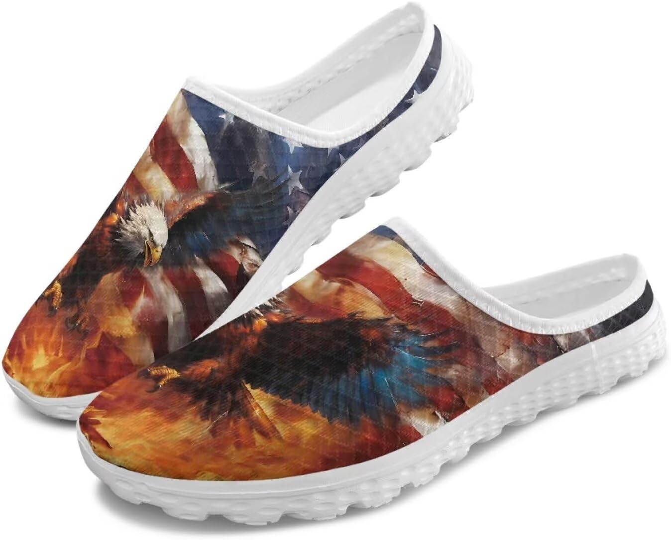 

Женские кроссовки Tomeusey на шнуровке без задника, с полусеткой, легкие, дышащие, повседневные для прогулок, Usa Flag Eagle