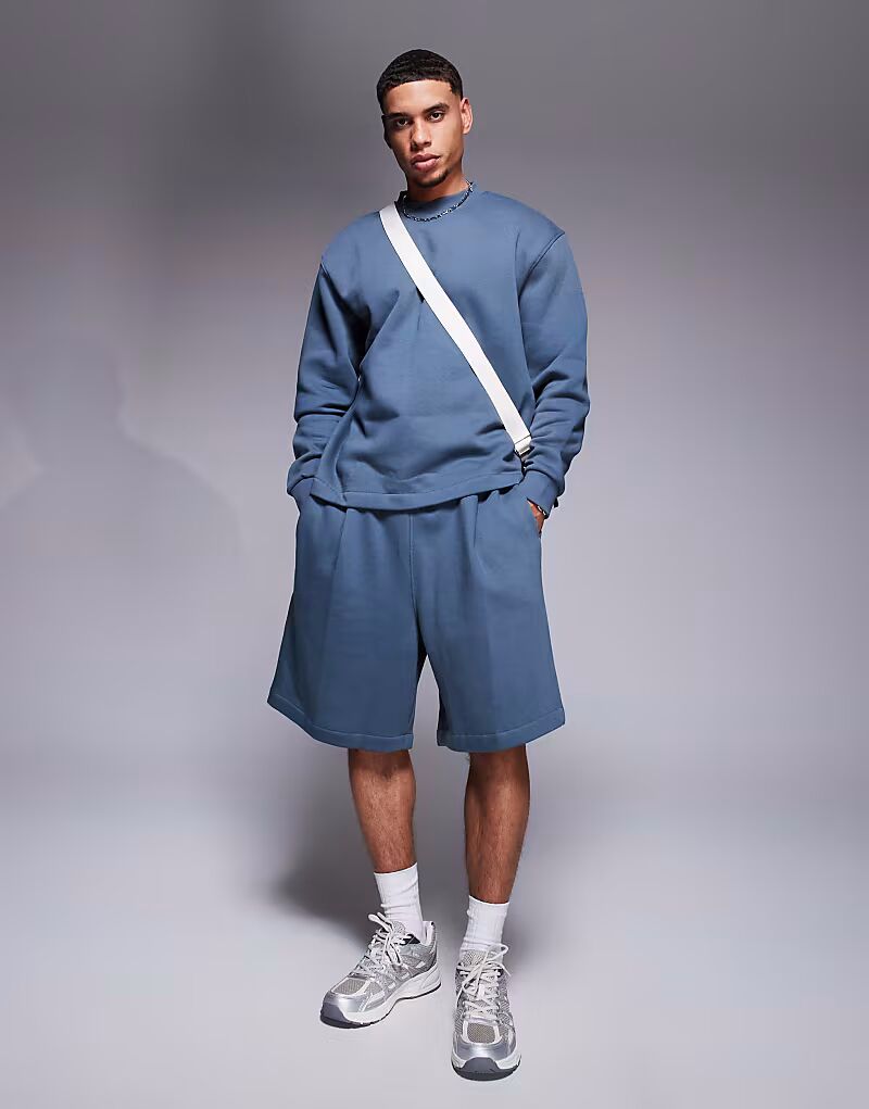 

Короткие шорты-бермуды ASOS DESIGN синего цвета - MBLUE - MBLUE