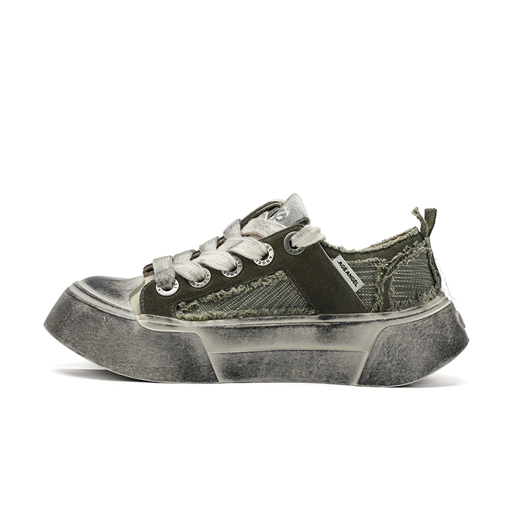 

AGE ANGEL Износостойкие низкие кеды на платформе унисекс пыльно-зеленый - грязно-зеленый, цвет Dirty Green