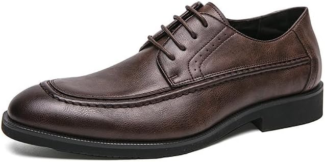 

Мужские кожаные туфли Santimon с открытой шнуровкой и носком-мокасином, мягкие и удобные, стильные дерби с носком-мокасином для работы, свадеб и бизнеса, коричневый