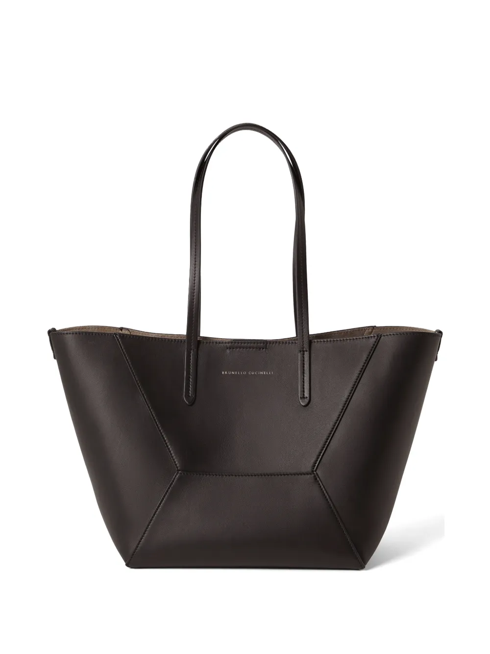 

Маленькая сумка BC Duo из телячьей кожи с монелли Brunello Cucinelli, коричневый