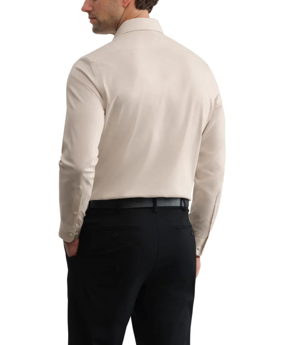 Мужская рубашка TH Flex Twill Slim-Fit Tommy Hilfiger, хаки — фото 2