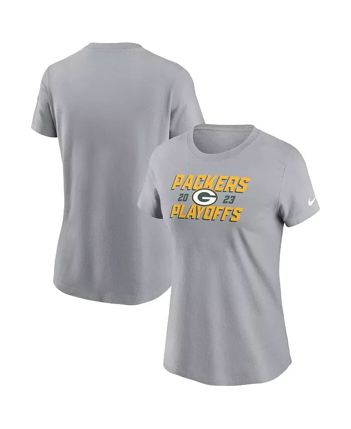 

Женская серая футболка Green Bay Packers 2023 NFL Playoffs Iconic Nike