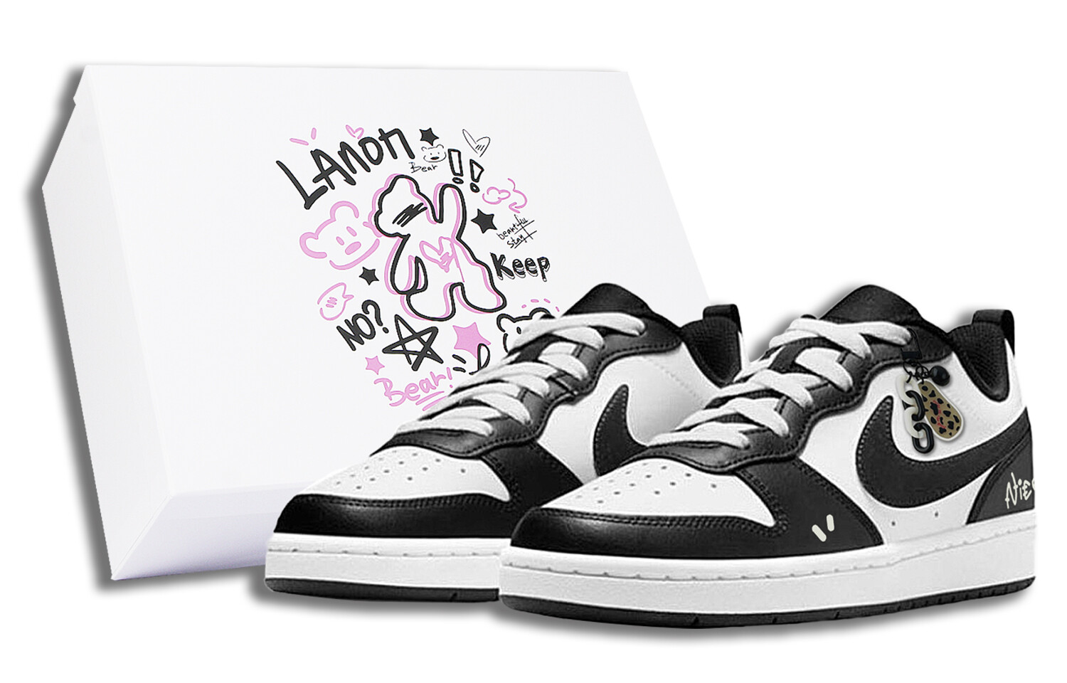 

Кроссовки Nike Court Borough Skateboard Shoes Women's Low-Top White Black, Белый, Кроссовки Nike Court Borough Skateboard Shoes Women's Low-Top White Black