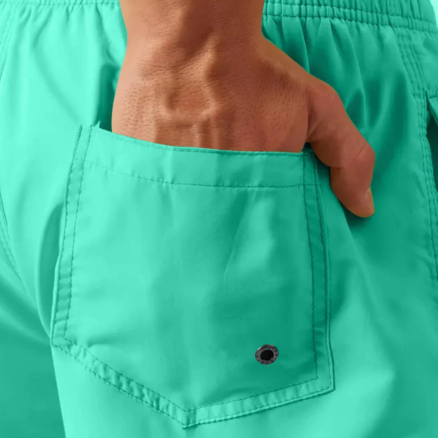 Мужские спортивные шорты для бега, быстросохнущие, легкие, Mint Green — фото 3