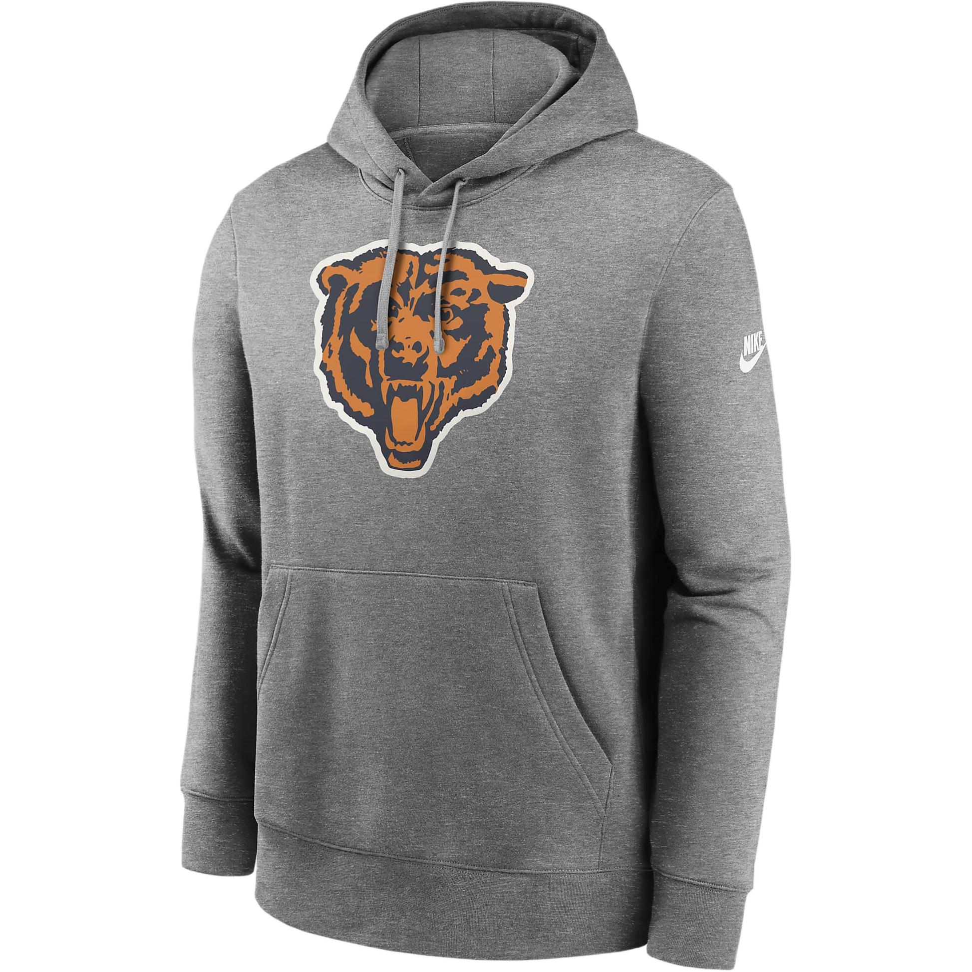 Толстовка с капюшоном Chicago Bears Rewind Club Logo мужская Nfl Nike, Charcoal — фото 3