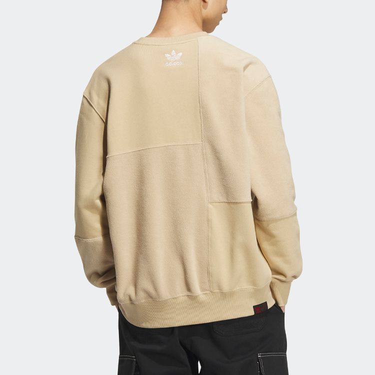 Adidas Originals Мужская толстовка из льна, цвет хаки, коричневый — фото 4