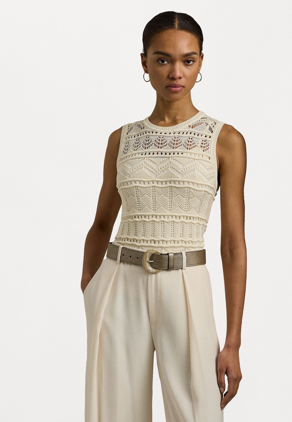 

Вязаный свитер POINTELLE-KNIT SLEEVELESS JUMPER Ralph Lauren, кремовый