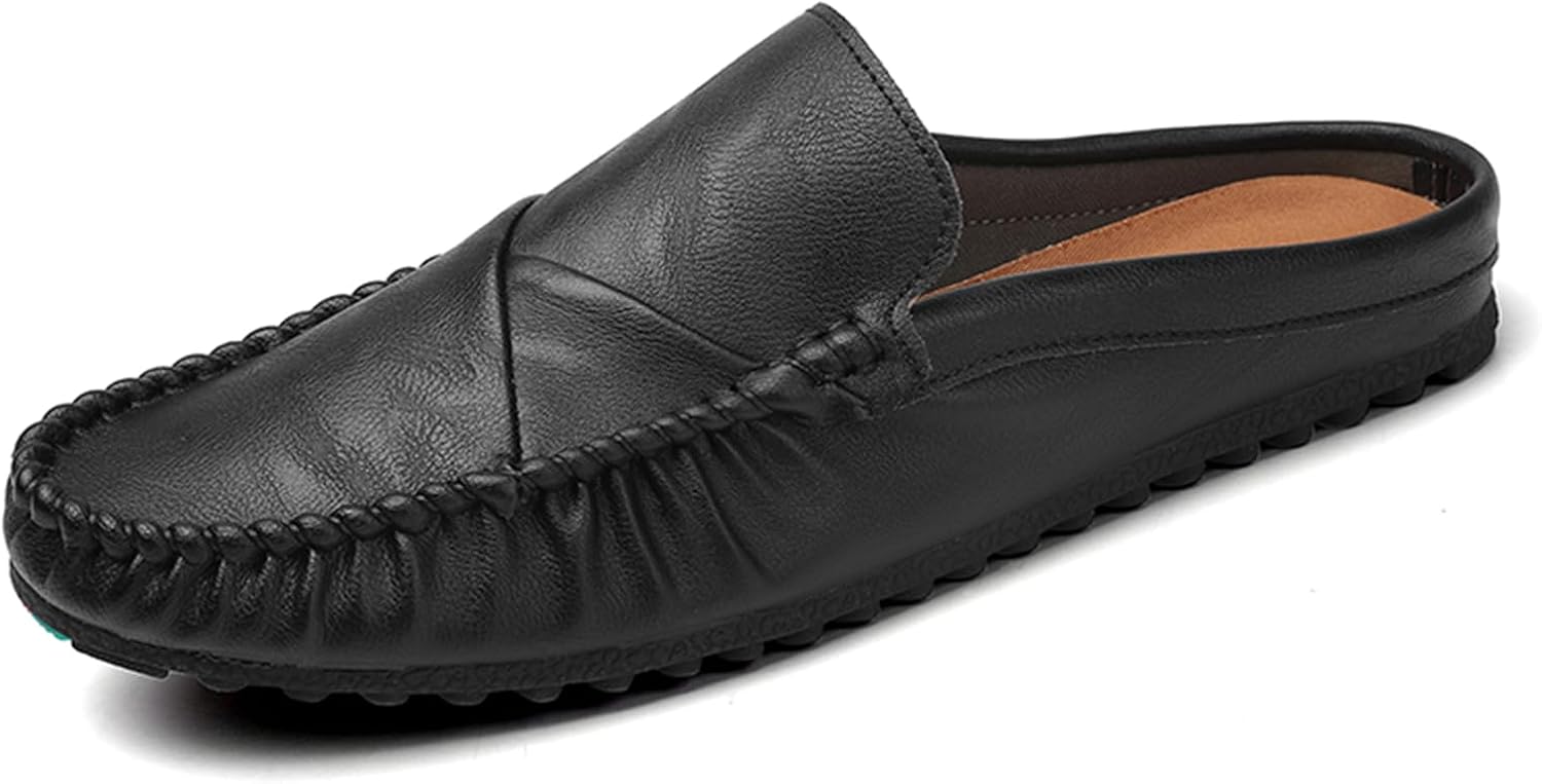 

Мужские слипоны Abborora ручной работы из кожи, удобные мягкие повседневные туфли, обувь для вождения, черный