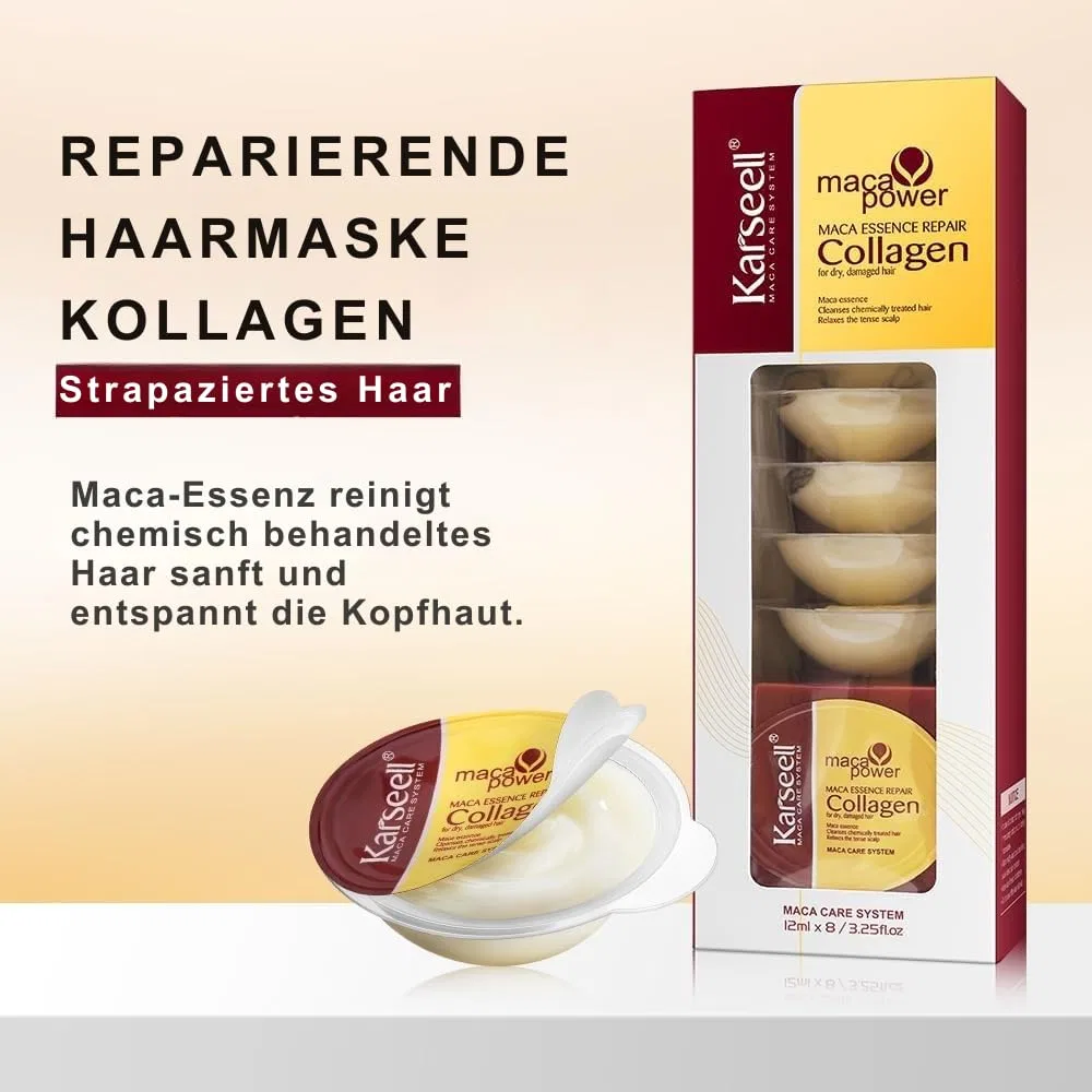 Коллагеновая маска для волос MACA CARE SYSTEM от Karseell, 8 монодоз по 12 мл Karseell Maca Care System — фото 2