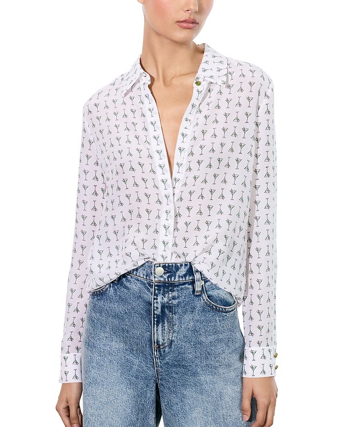 

Шелковая рубашка Willa Alice and Olivia, белый
